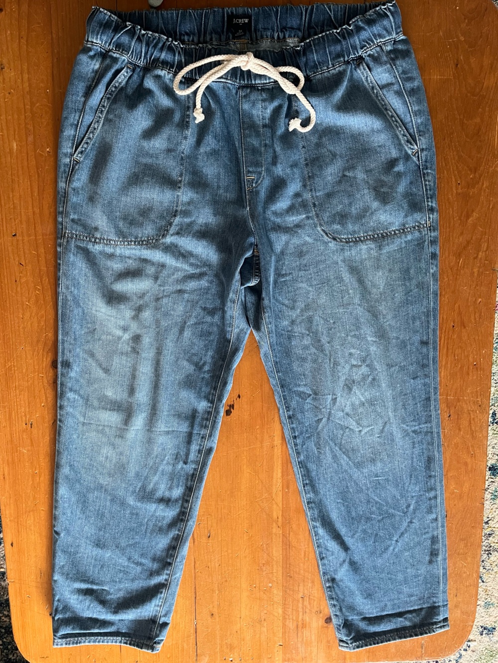 J. Crew Women’s Blue Lightweight Medium Wash Denim Drawstring Pants